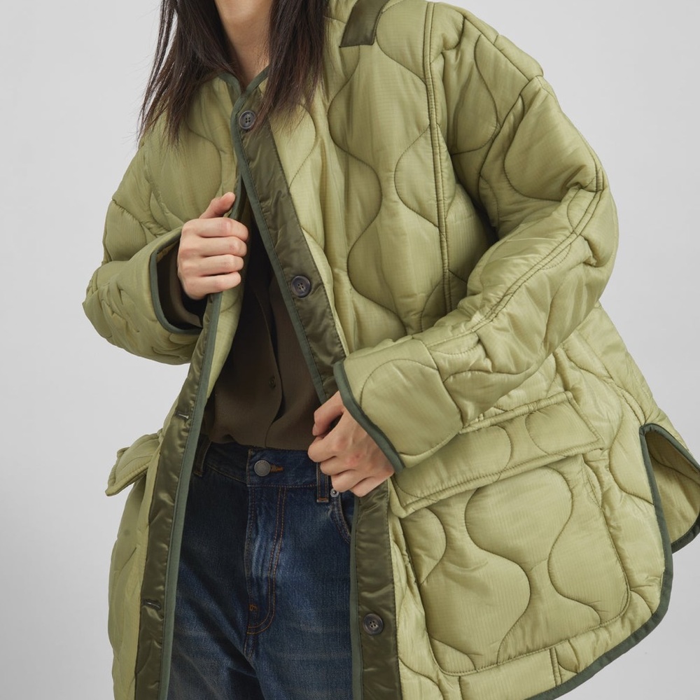 The Frankie Shop Teddy Quilted Jacket Oversized Coat Sz XS S - Picture 3 of 16